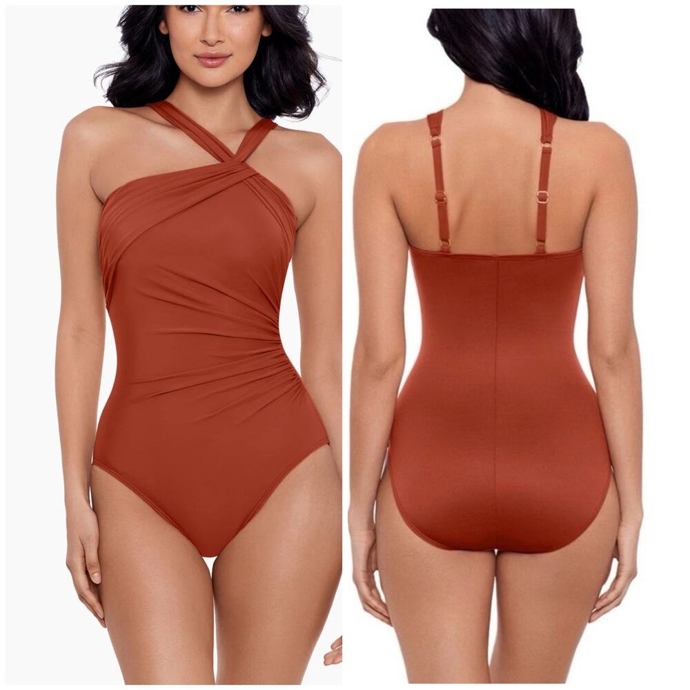 Miraclesuit NWT Rock Solid Europa Underwire One Piece Swimsuit Spice Size 16
